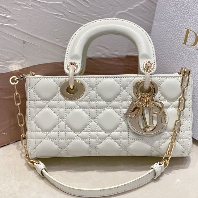 SMALL LADY D-JOY 22 WHITE LAMBSKIN