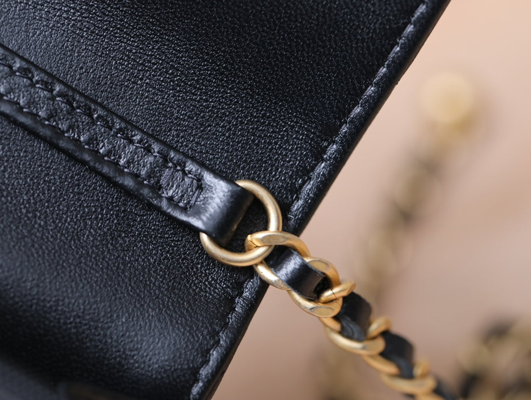 CC WOC 17 BLACK LAMBSKIN GOLD HARDWARE