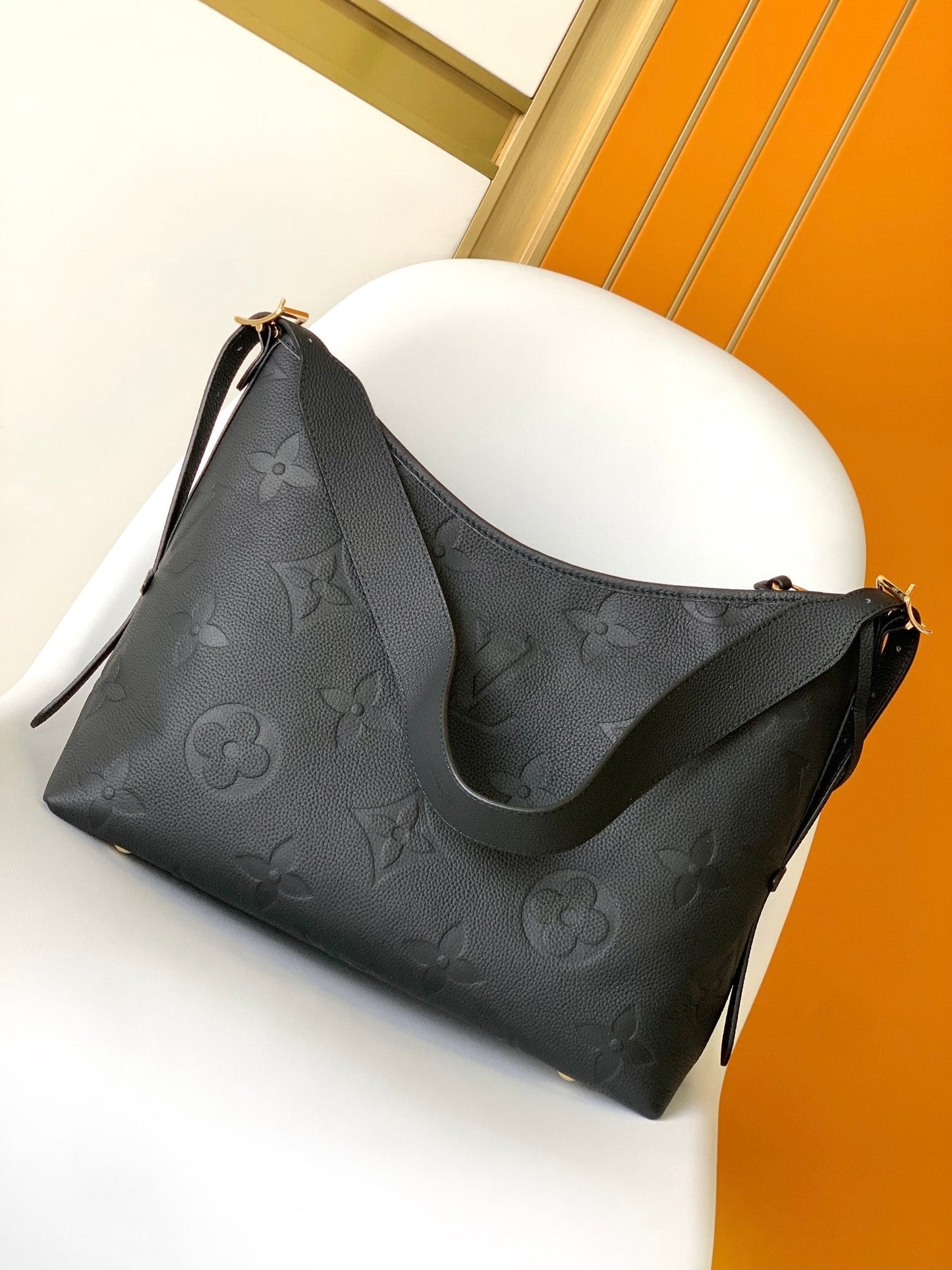 CARRYALL MM 39 BLACK MONOGRAM GRAINED COWHIDE LEATHER