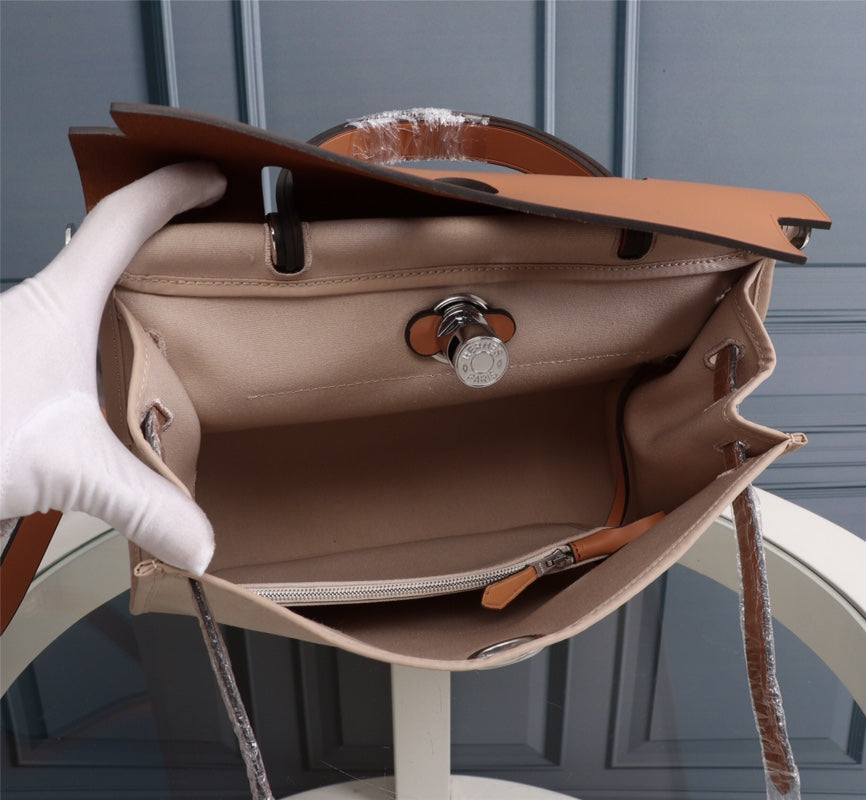 HM HERBAG ZIP 31 APRICOT AND COPPER CANVAS