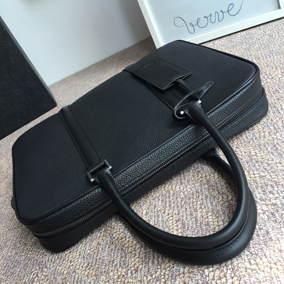 WORK BAG 36 IN BLACK GRAINED CALFSKIN