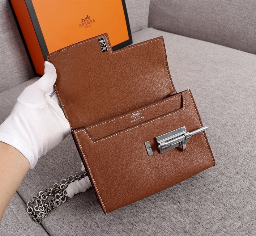 HM VERROU MINI BAG 17 RUSSET CALFSKIN