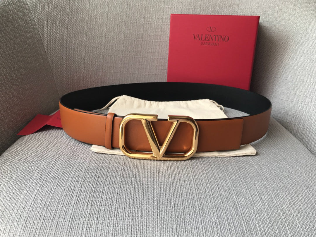 VLOGO SIGNATURE REVERSIBLE 40MM BLACK BROWN CALFSKIN