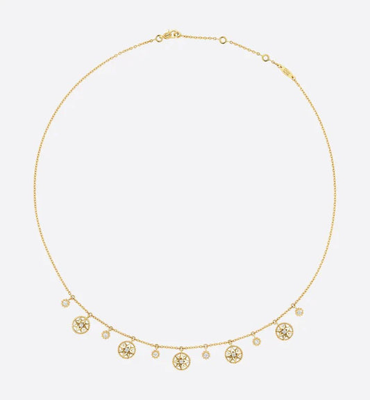 ROSE DES VENTS NECKLACE YELLOW GOLD, DIAMONDS AND MOTHER-OF-PEARL