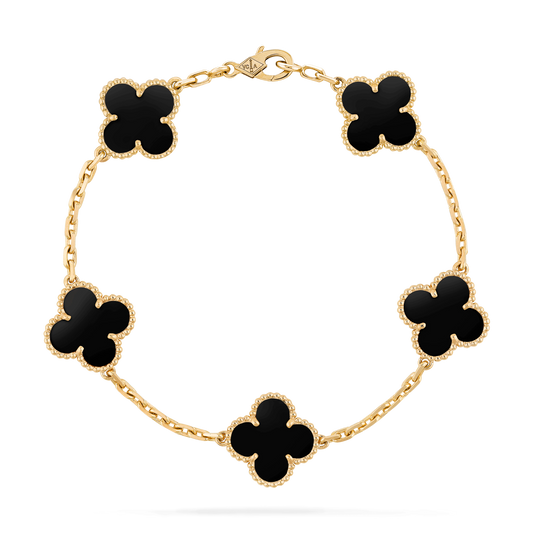 CLOVER BRACELET 5 MOTIFS ONYX