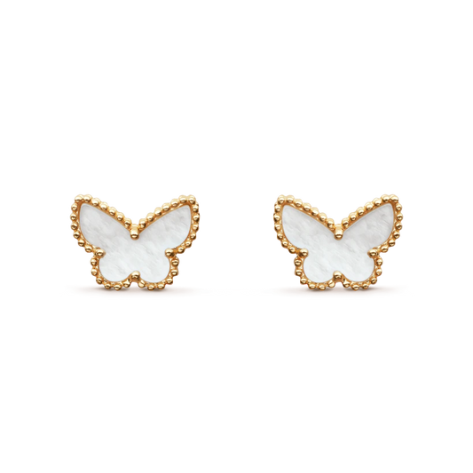 SWEET BUTTERFLY EARSTUDS GOLD MOP