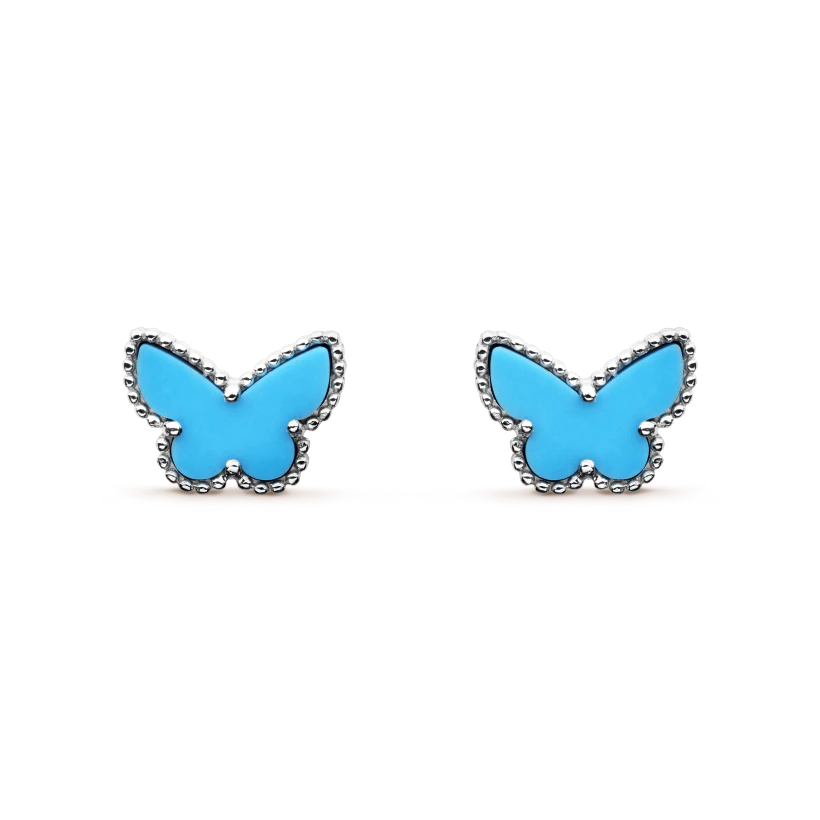 BUTTERFLY TURQUOISE SILVER EARRINGS