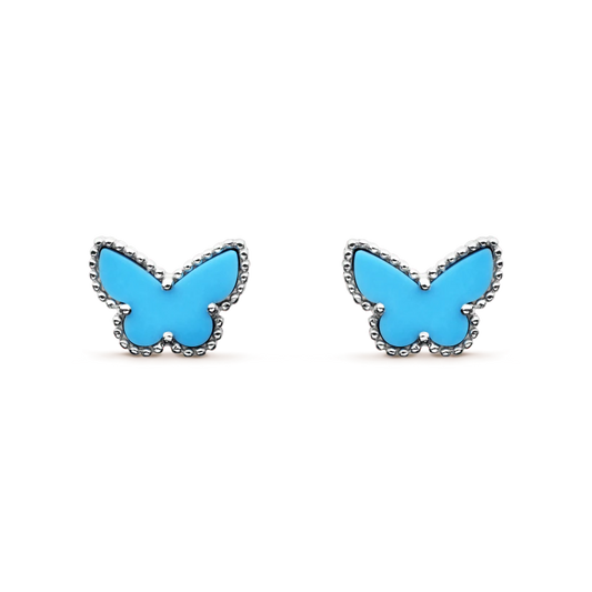 BUTTERFLY TURQUOISE SILVER EARRINGS