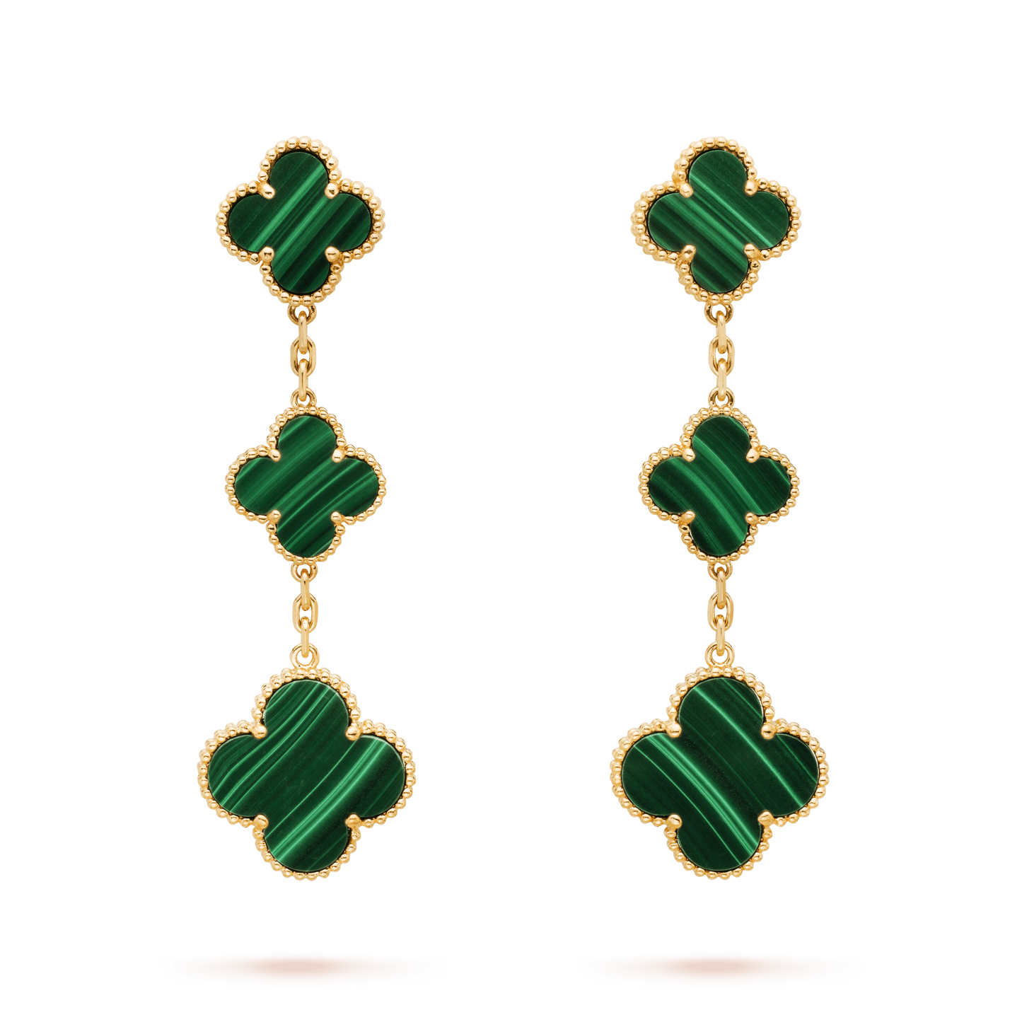 CLOVER MALACHITE 3 MOTIFS GOLD