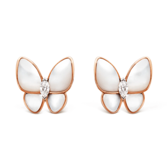 BUTTERFLY MOP EARRINGS PINK GOLD