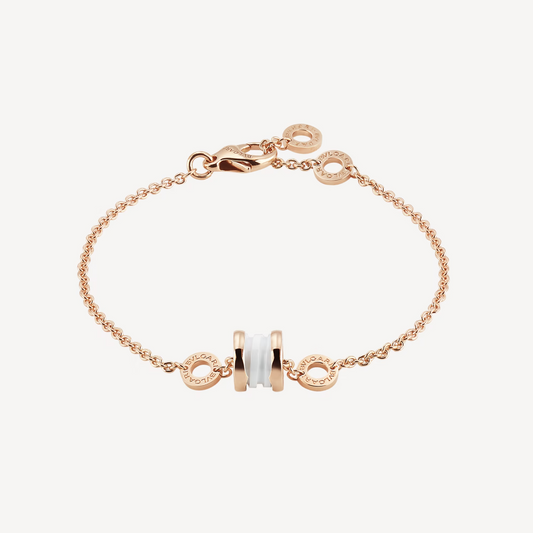 ZERO 1 SOFT PINK GOLD AND WHITE CERAMIC BRACELET