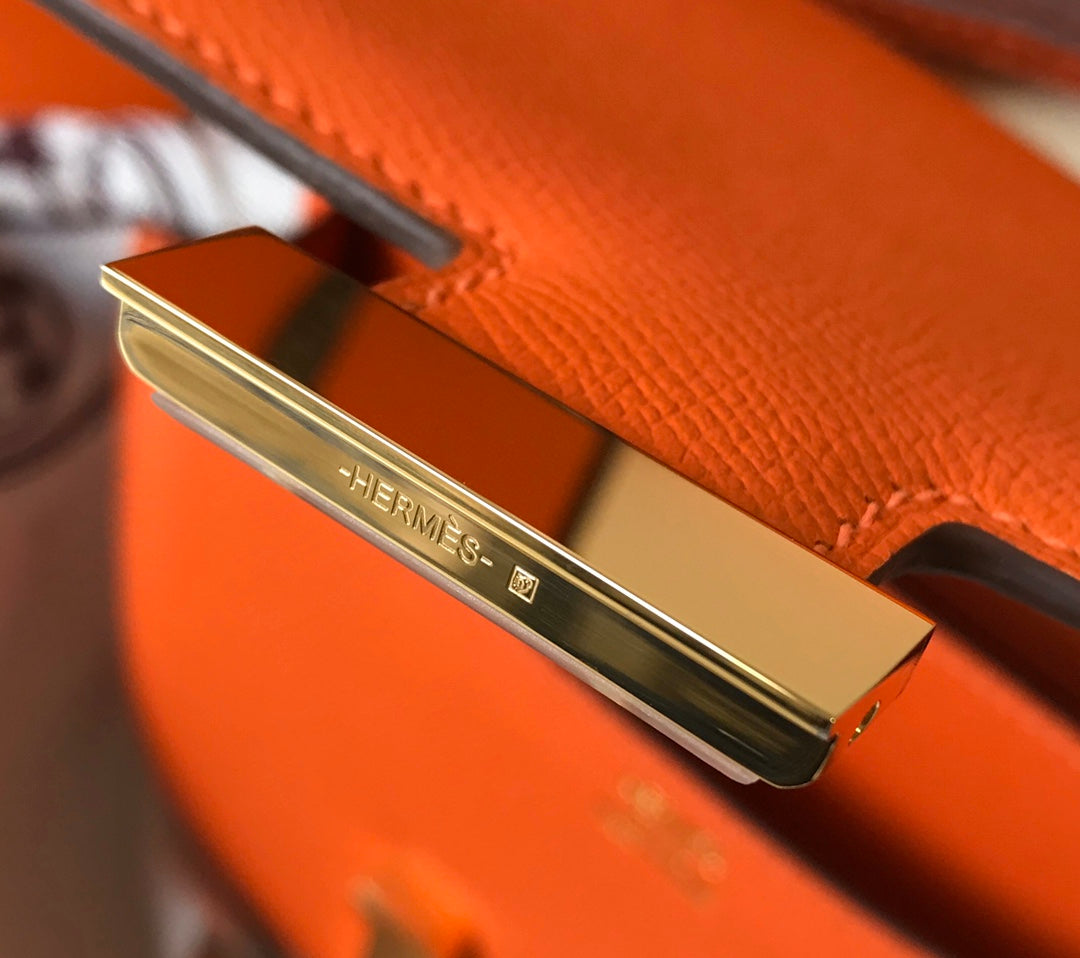 CONSTANCE 18 ORANGE EPSOM GOLD HARDWARE