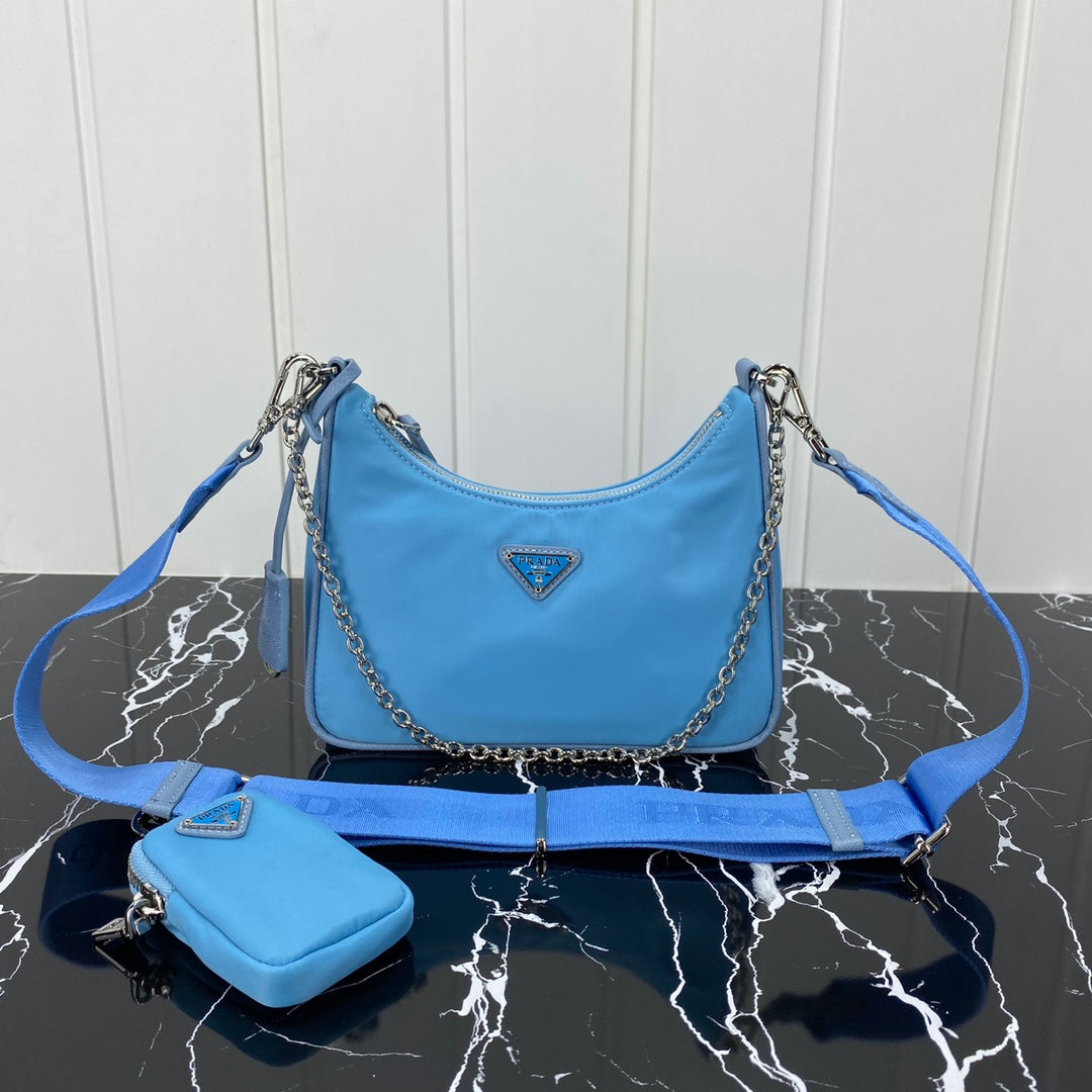 PRA HOBO 22 BAG IN SAPPHIRE BLUE RE-NYLON