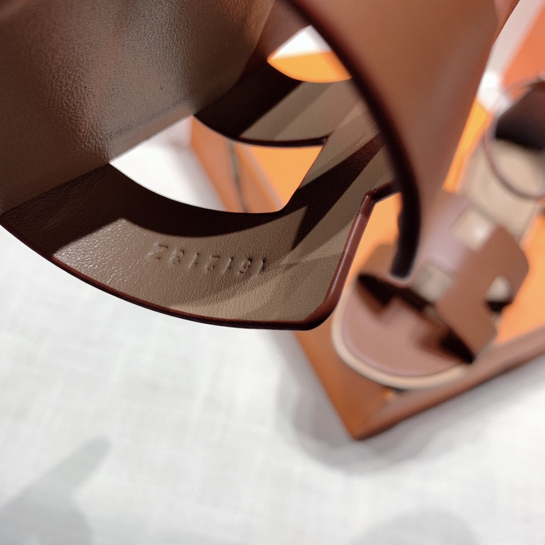 santorini sandal brown etoupe calfskin