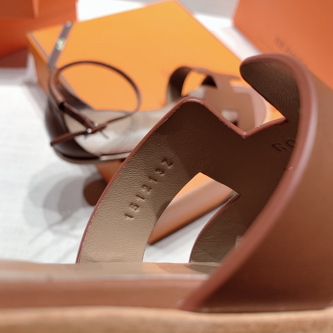 santorini sandal brown etoupe calfskin