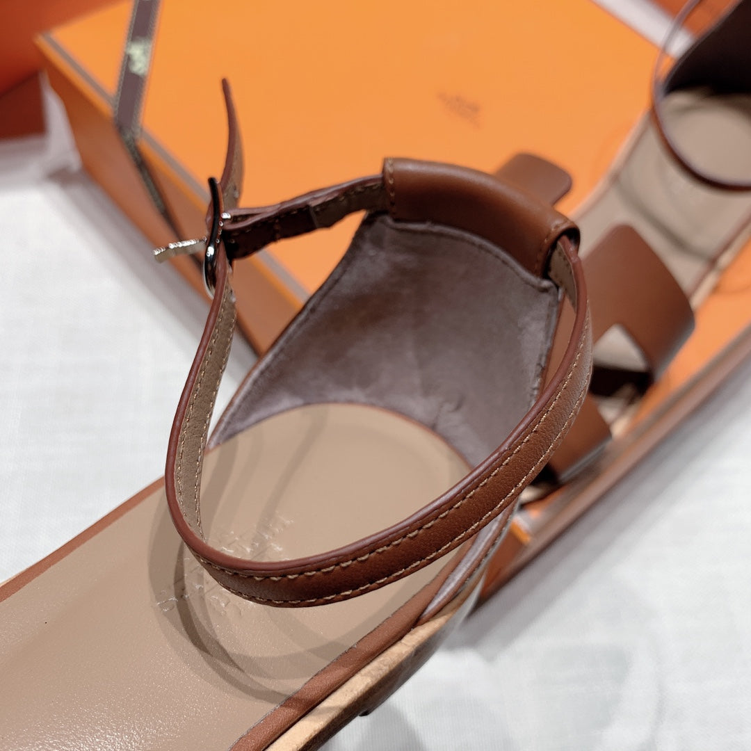 santorini sandal brown etoupe calfskin