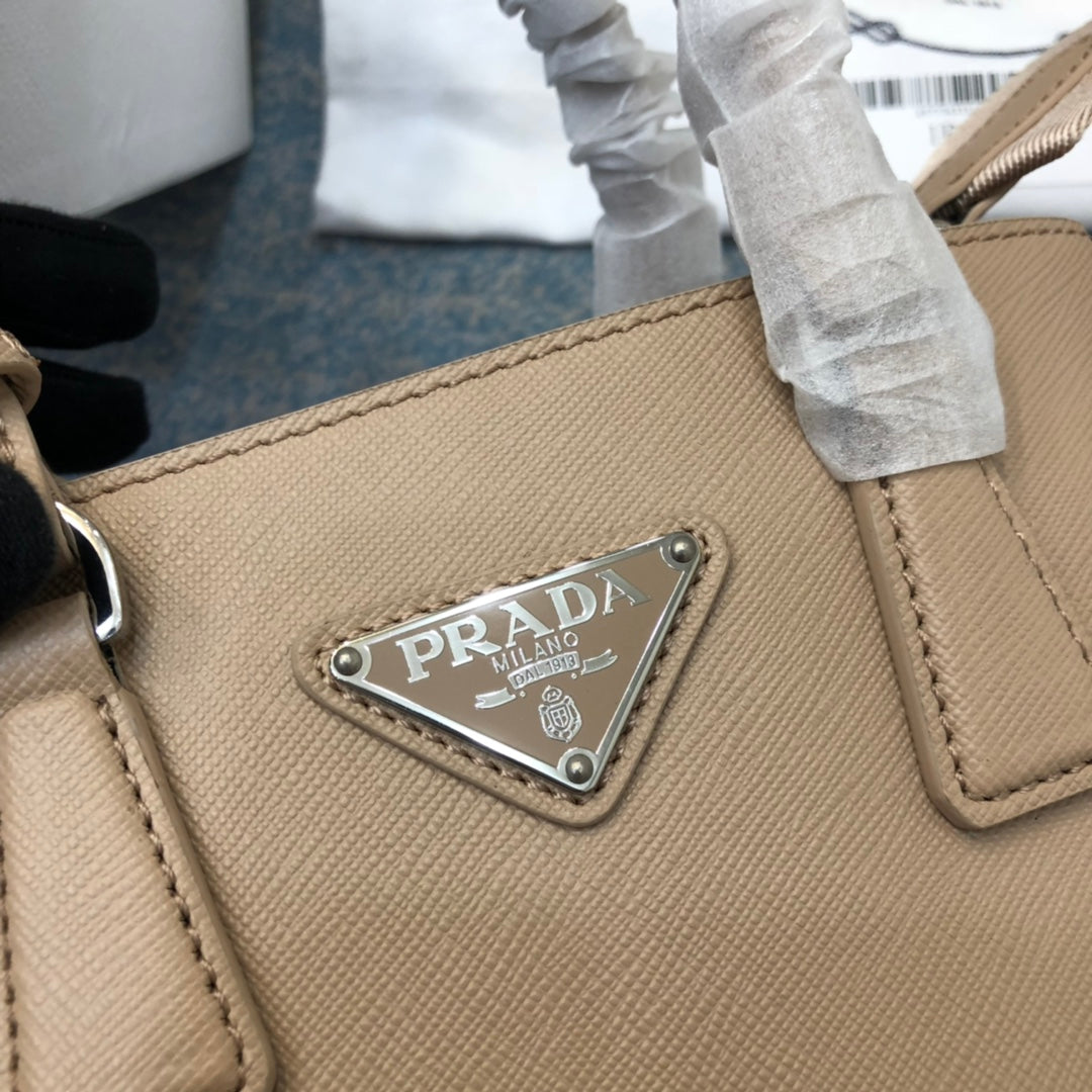 PRA MINI 23 BAG IN TAN BEIGE SAFFIANO LEATHER