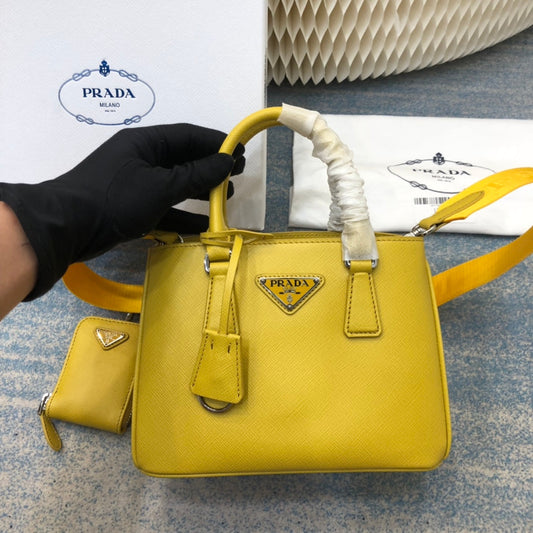 PRA MINI 23 BAG IN SUNNY YELLOW SAFFIANO LEATHER