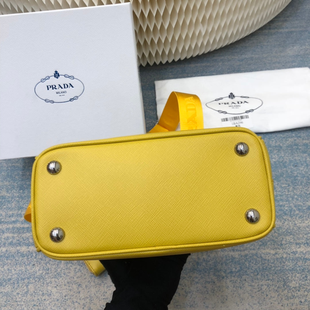 PRA MINI 23 BAG IN SUNNY YELLOW SAFFIANO LEATHER