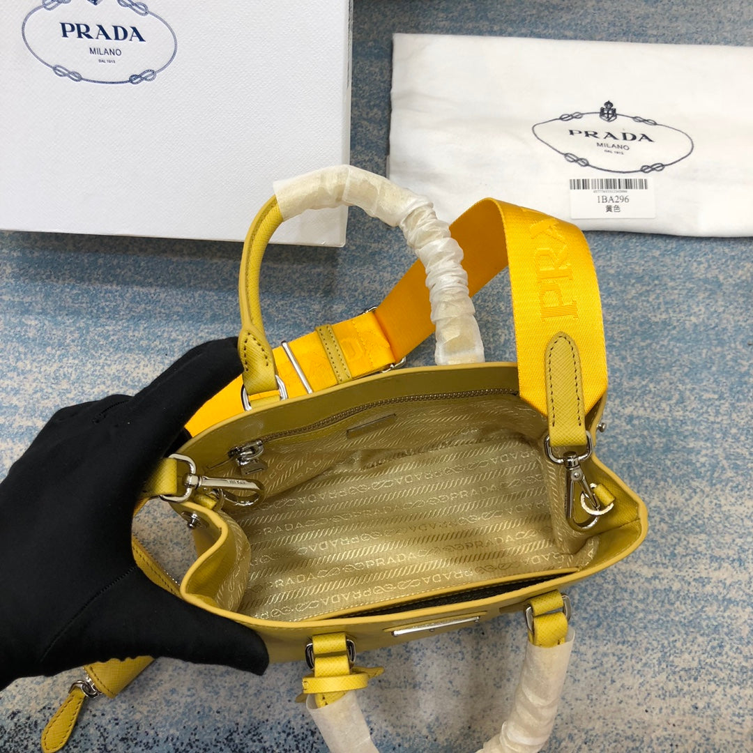 PRA MINI 23 BAG IN SUNNY YELLOW SAFFIANO LEATHER