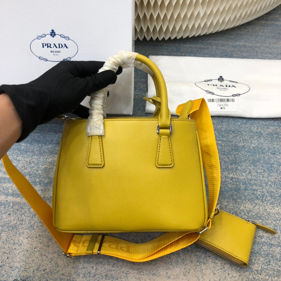 PRA MINI 23 BAG IN SUNNY YELLOW SAFFIANO LEATHER