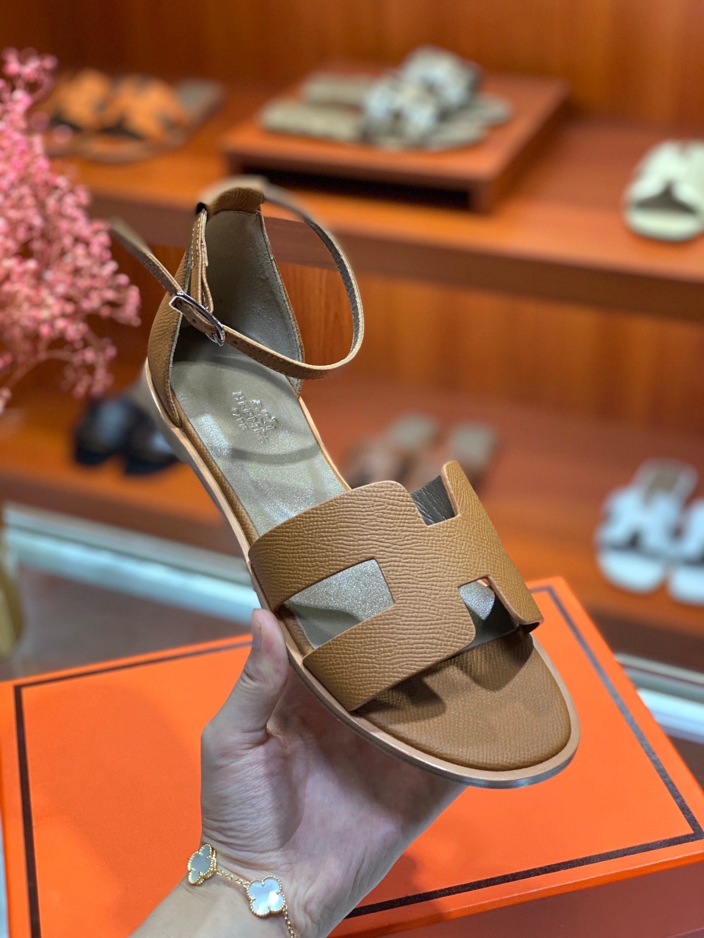 SANTORINI SANDAL COPPER CALFSKIN