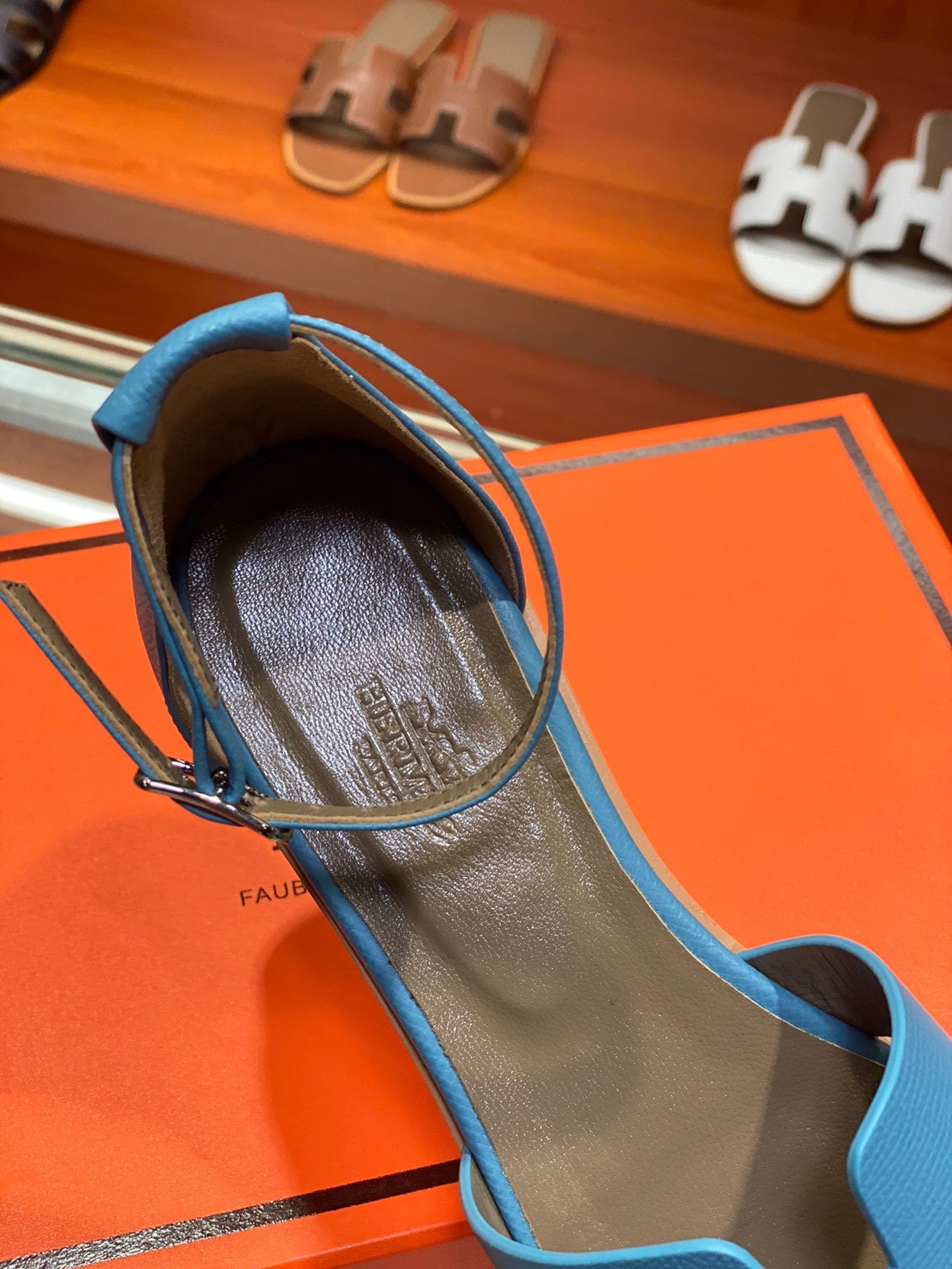 SANTORINI SANDAL CERULEAN CALFSKIN