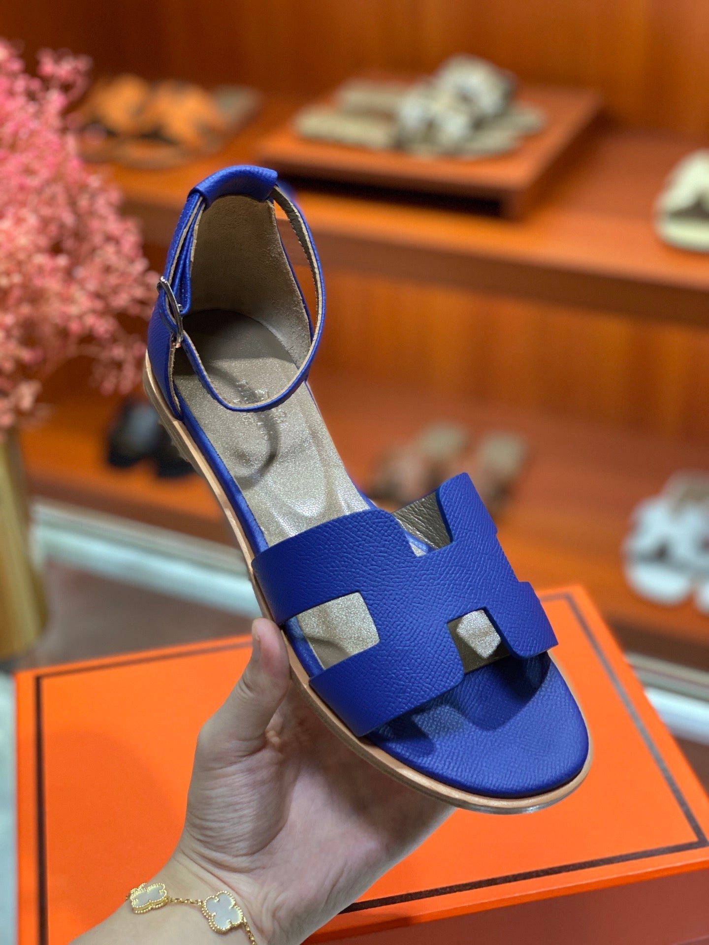 SANTORINI SANDAL AZURE CALFSKIN