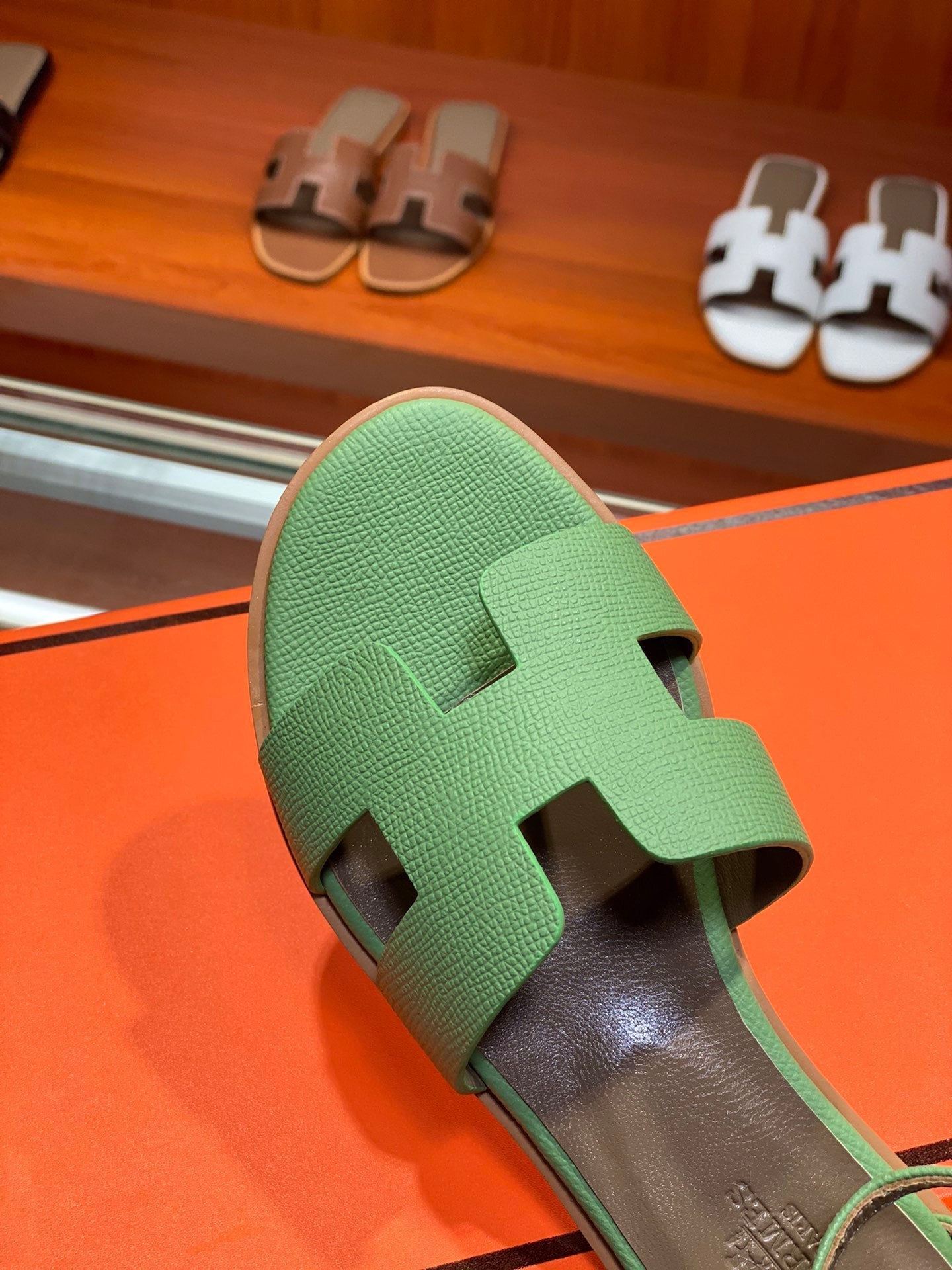 SANTORINI SANDAL COOL GREEN CALFSKIN