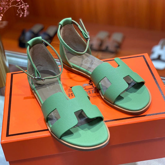 SANTORINI SANDAL COOL GREEN CALFSKIN