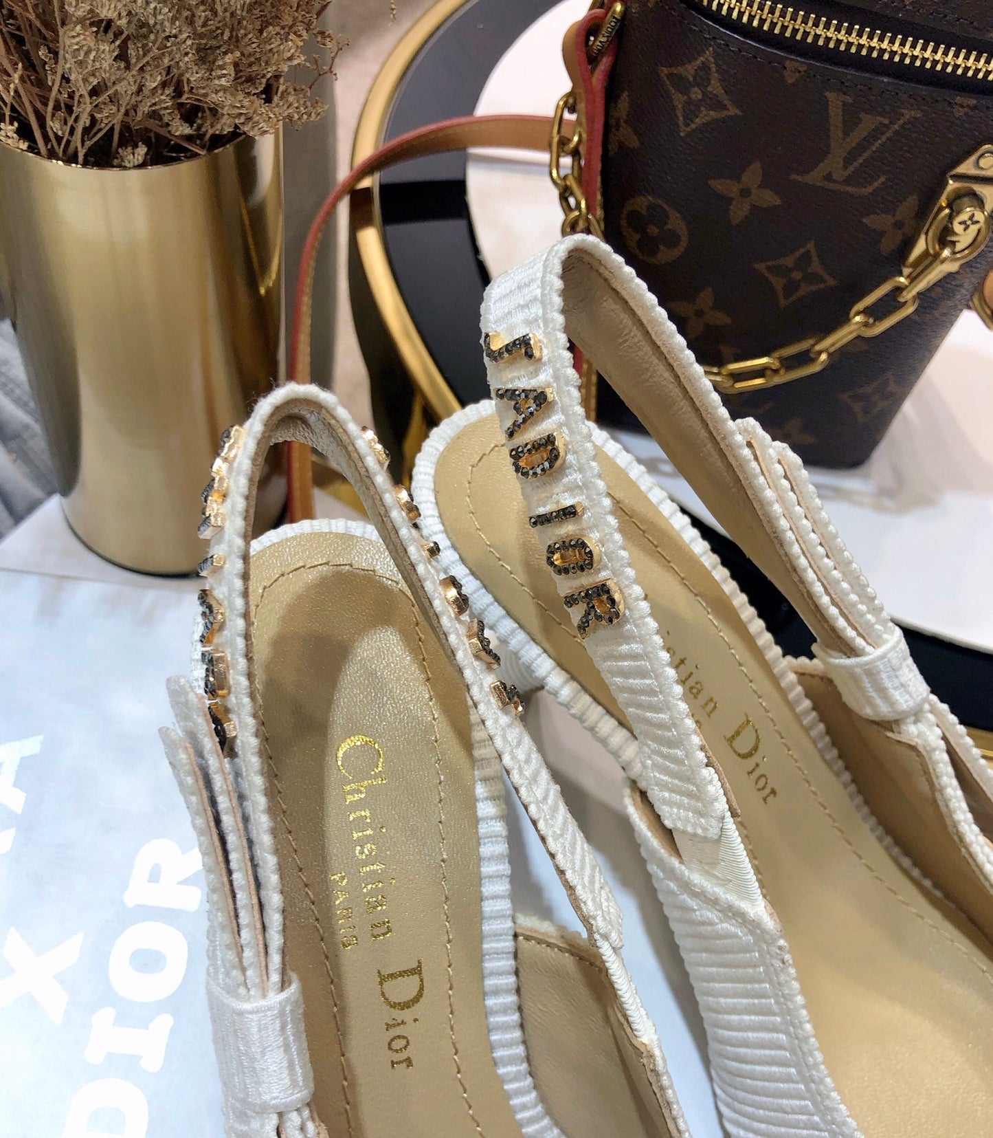 JAdior slingback pumps 65 all white embroidered cotton