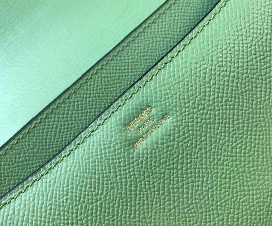 constance 24 green epsom leather gold hardware