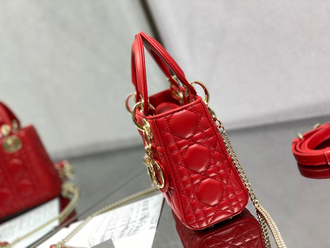 mini lady 17 red lambskin