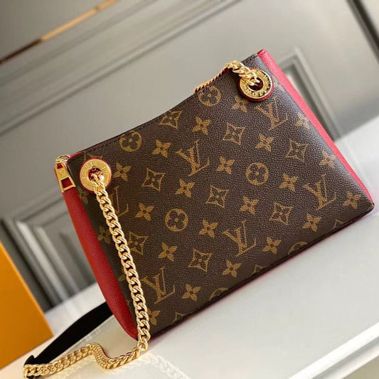 surene bb 24cm chain shoulder bag monogram canvas red calfskin