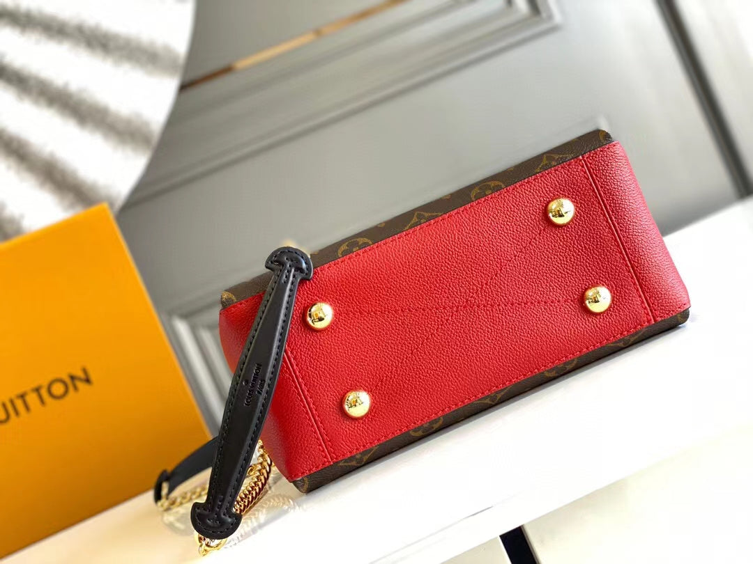 surene bb 24cm chain shoulder bag monogram canvas red calfskin