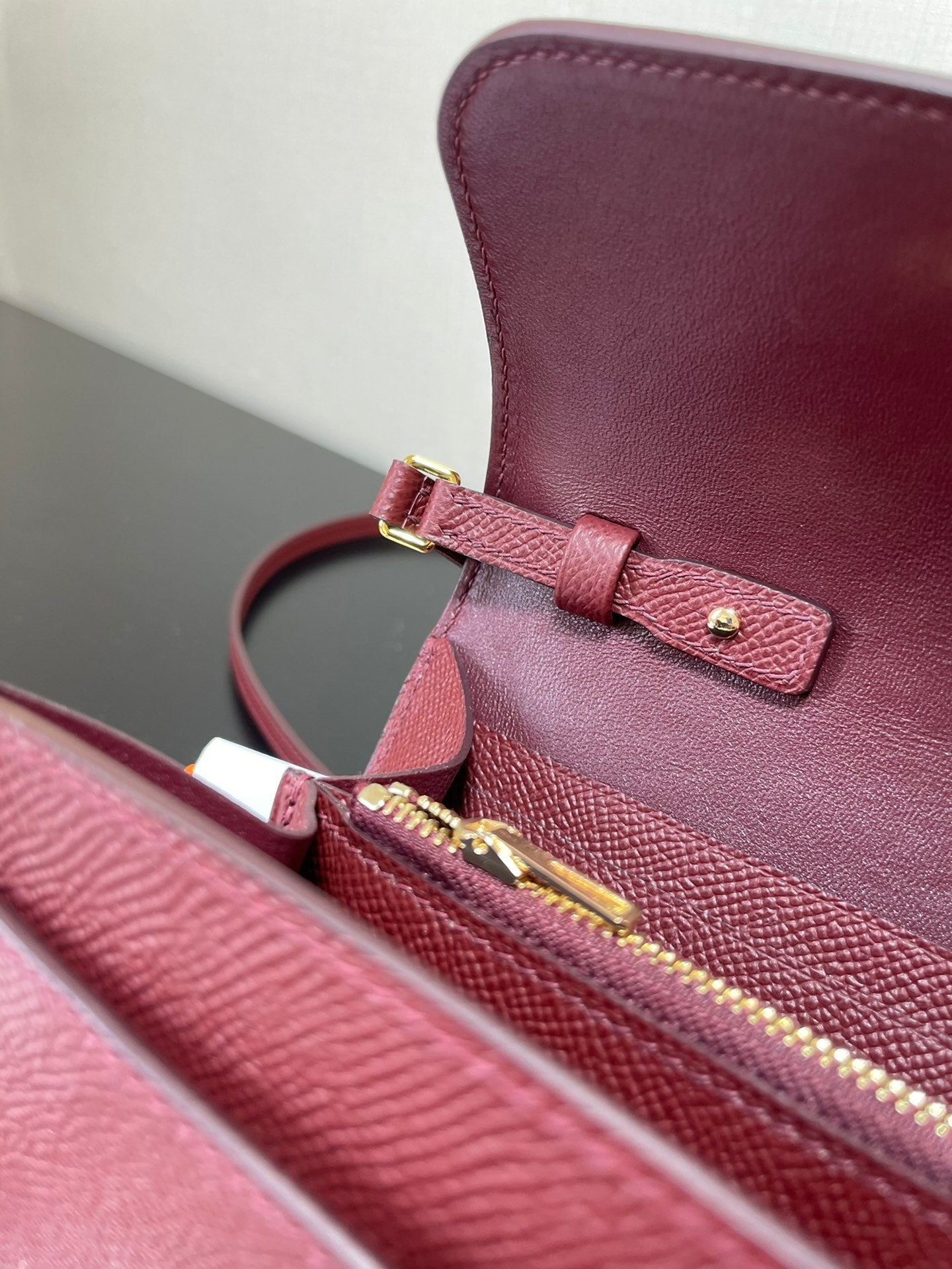 CONSTANCE TO GO 20.5 BURGUNDY EPSOM GOLD HARDWARE