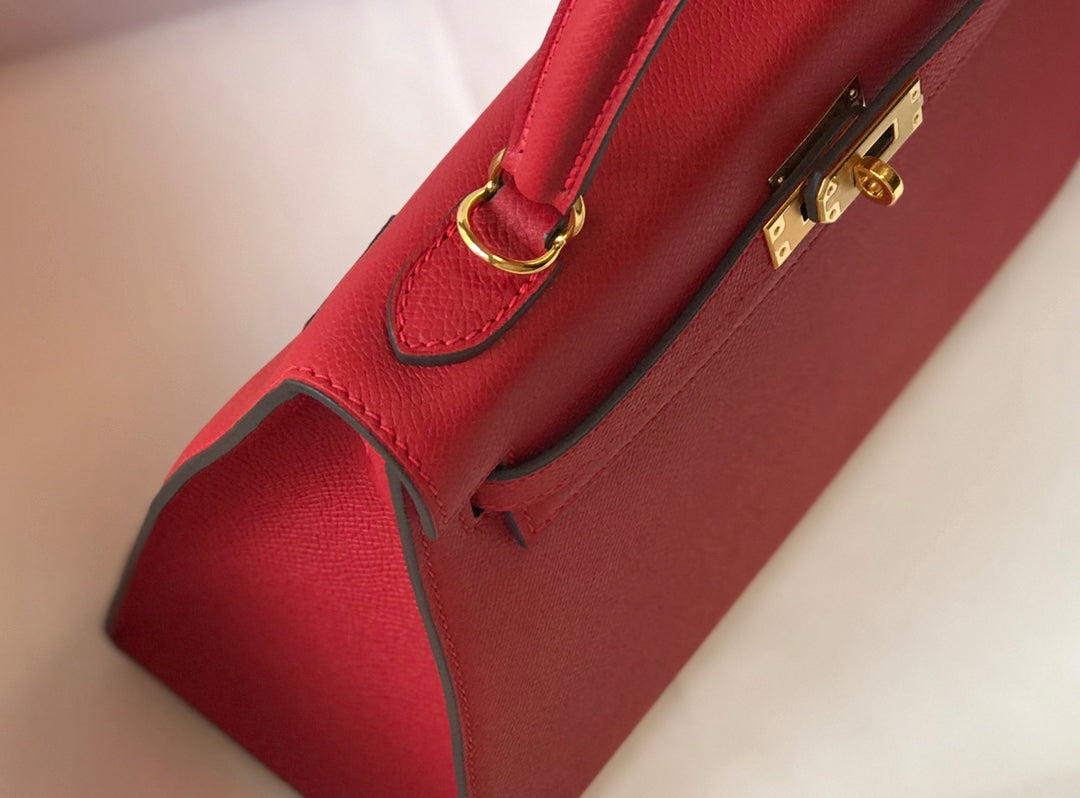 hm kelly 32cm dark red epsom leather gold hardware