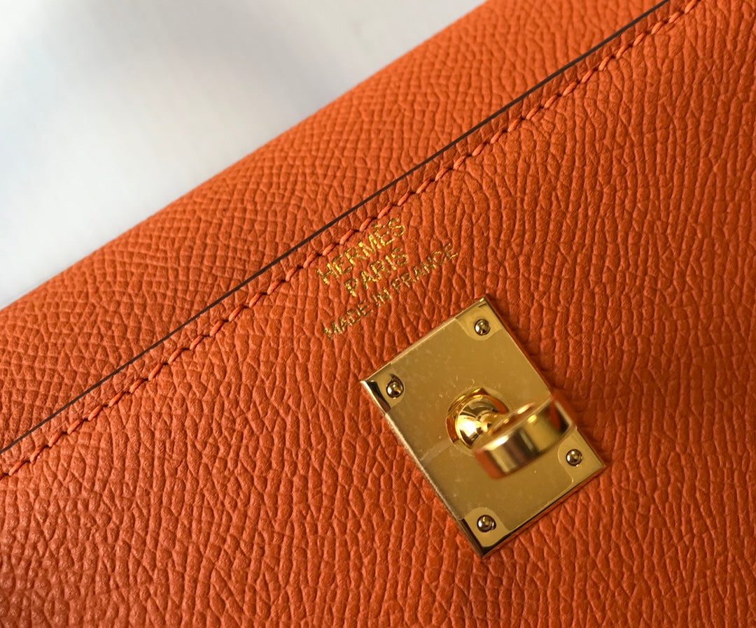 hm kelly 32cm orange epsom leather gold hardware