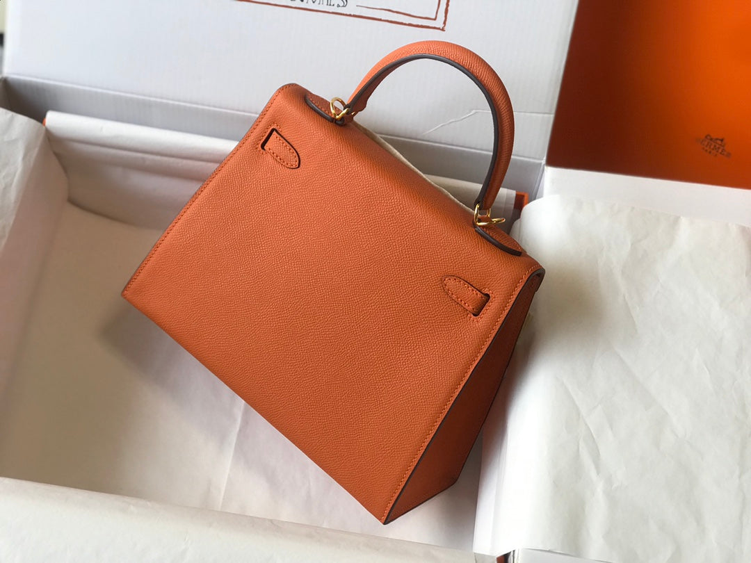 hm kelly 32cm orange epsom leather gold hardware