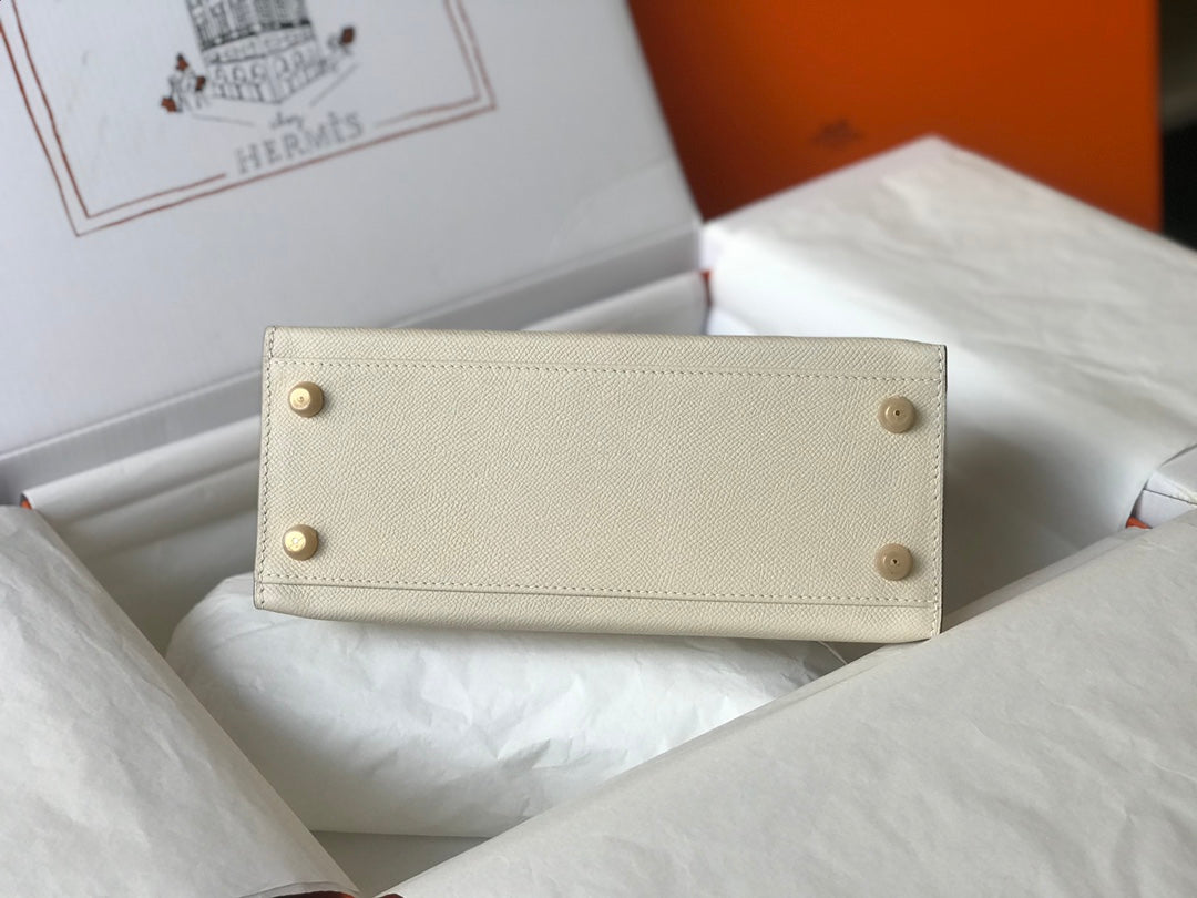 hm kelly 32cm white epsom leather gold hardware