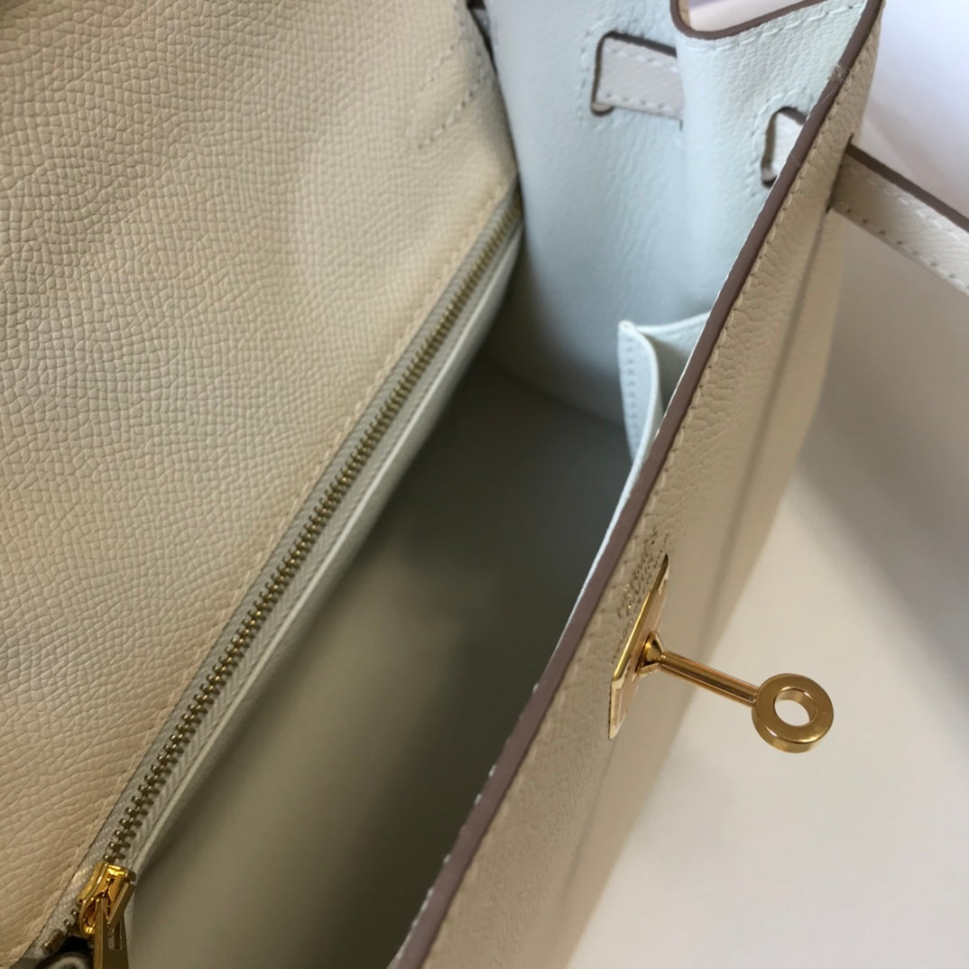 hm kelly 32cm white epsom leather gold hardware