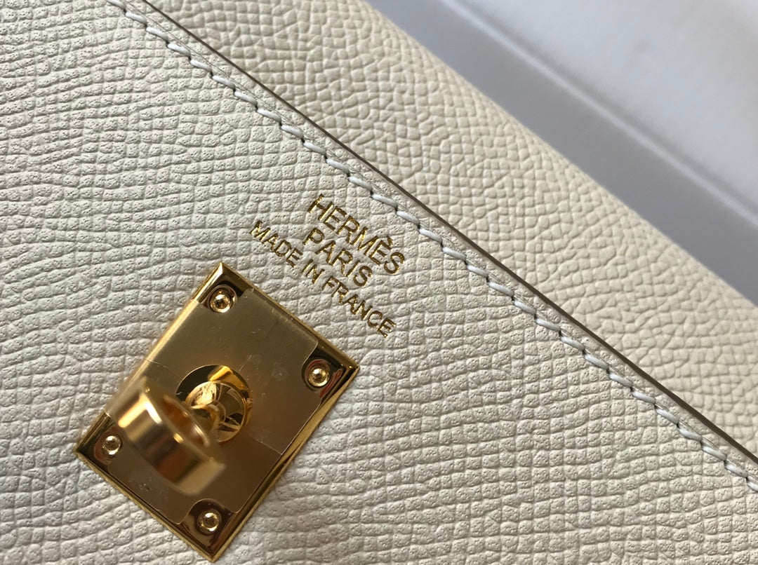 hm kelly 32cm white epsom leather gold hardware