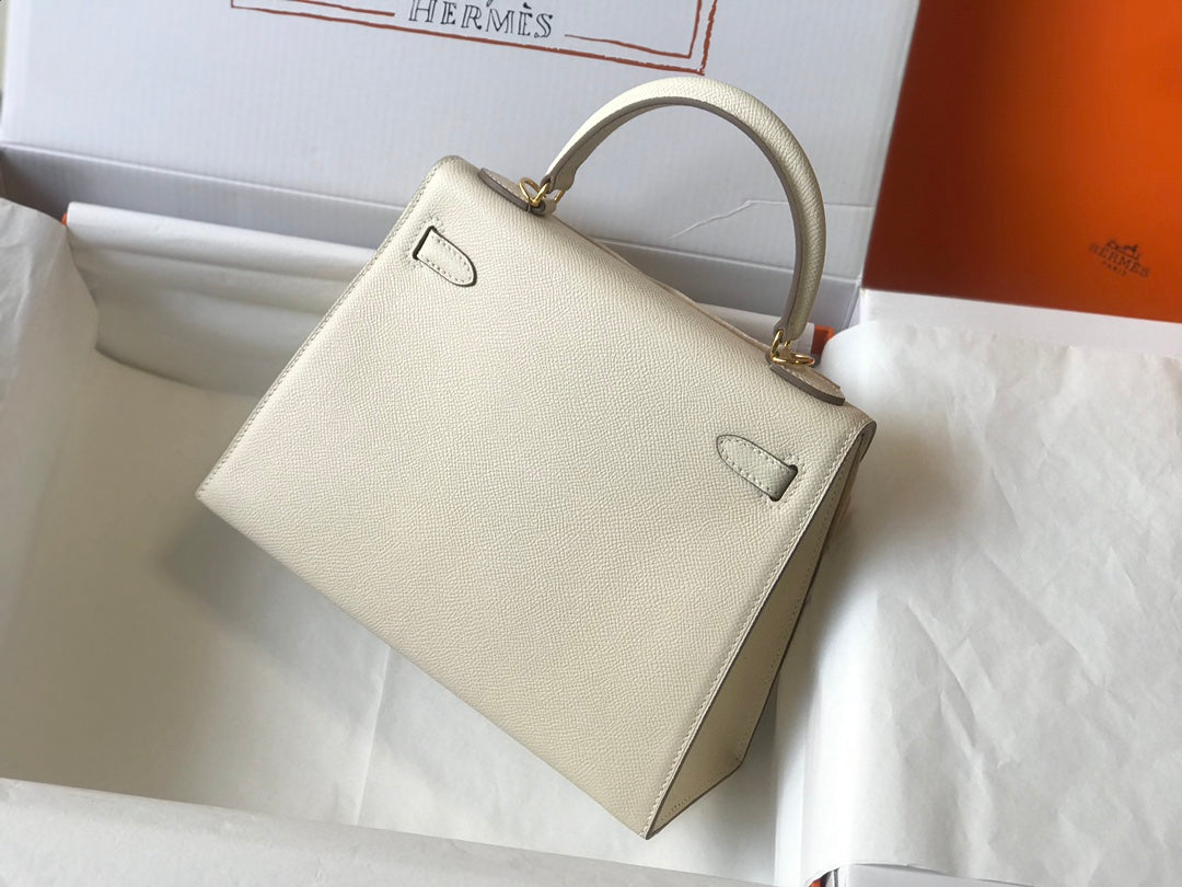 hm kelly 32cm white epsom leather gold hardware