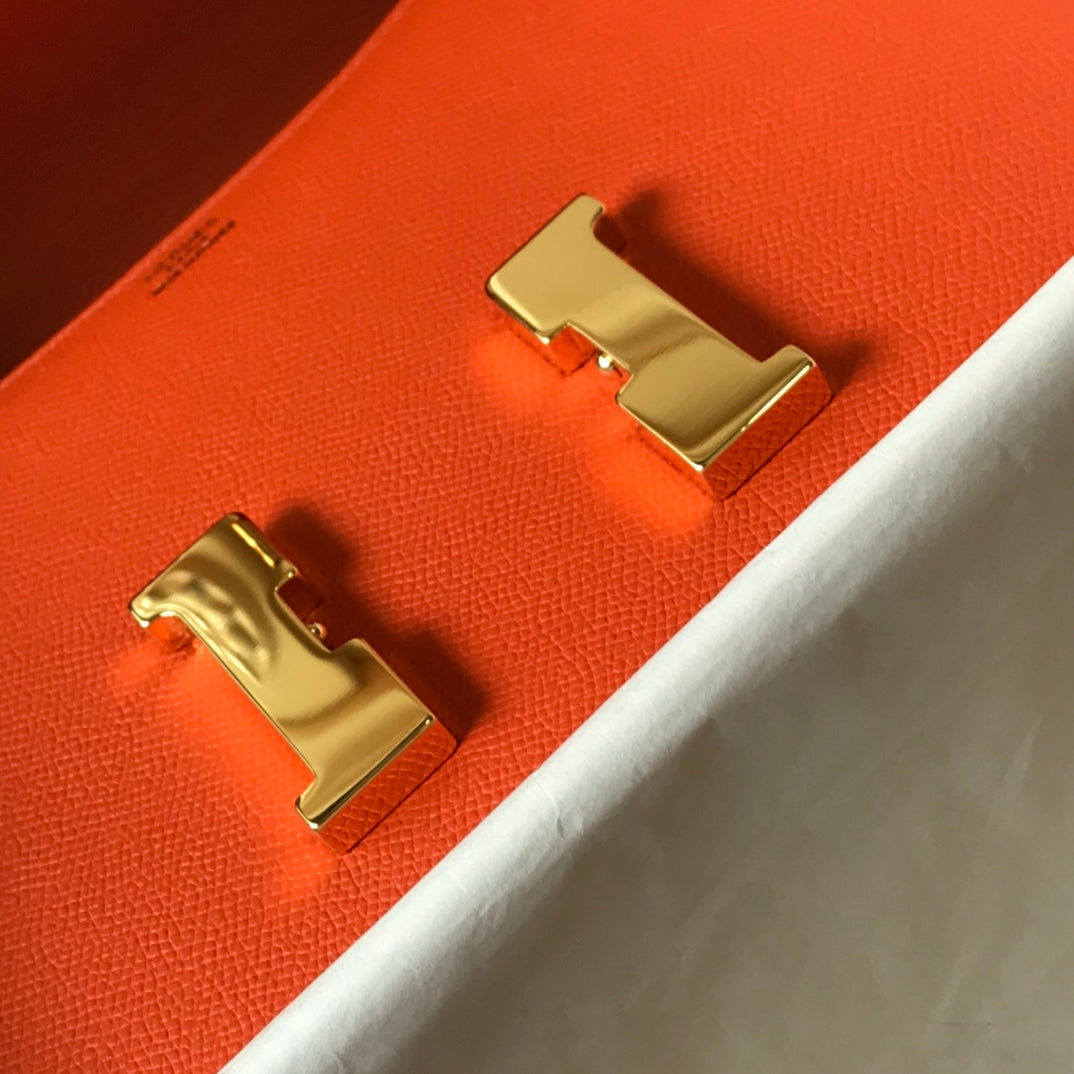 constance 24 orange red epsom leather gold hardware