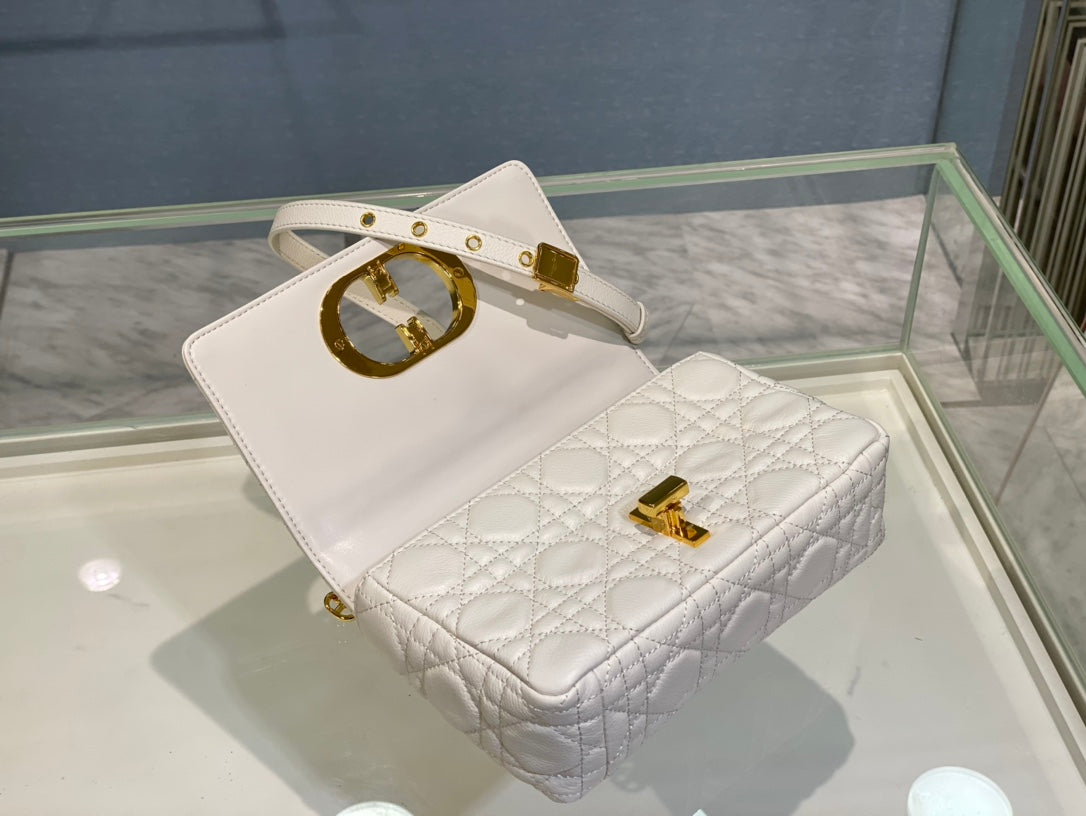 SMALL CARO BAG 20 WHITE CALFSKIN