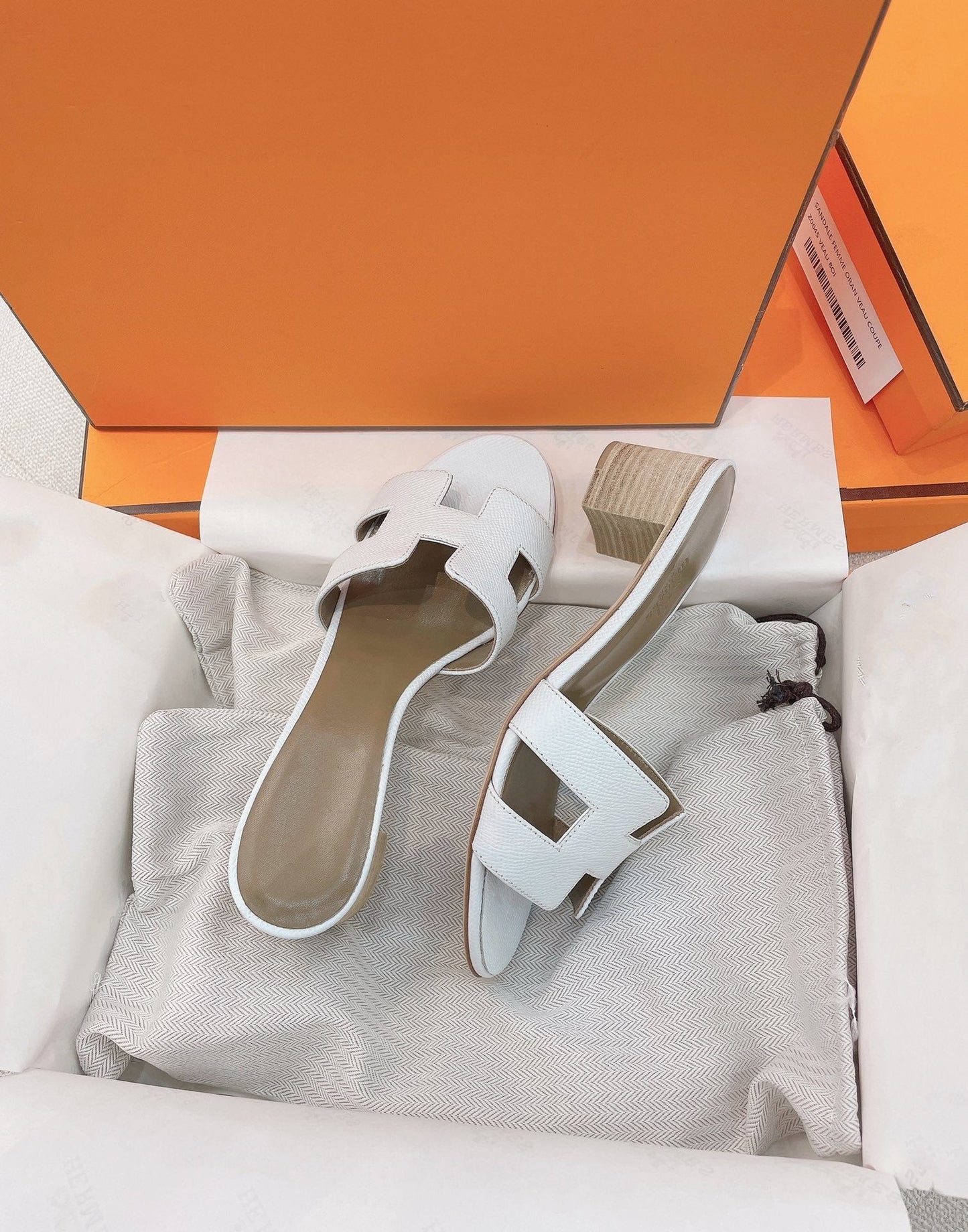 Oasis Sandal Epsom Calfskin White