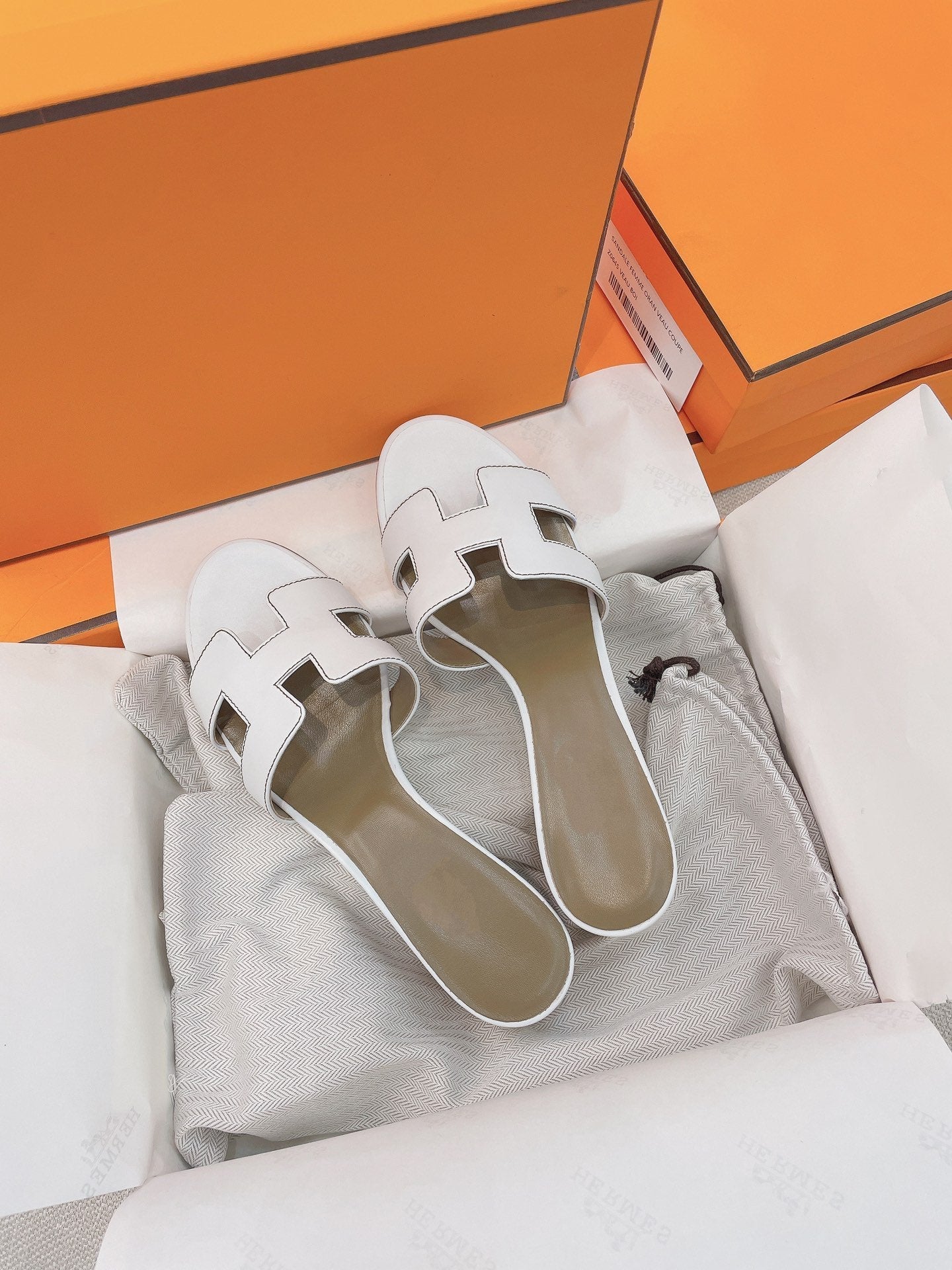 Oasis Sandal 50 White Etoupe Calfskin