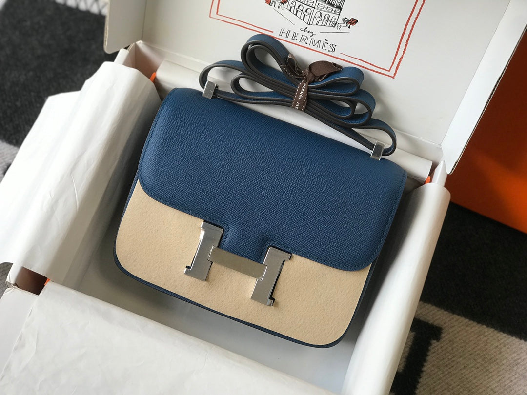 constance 24 blue epsom leather silver hardware