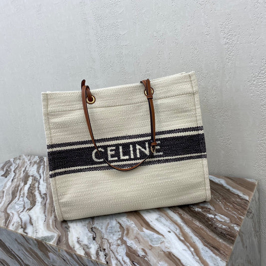 CANVAS TOTE 43 WHITE/BLACK DENIM