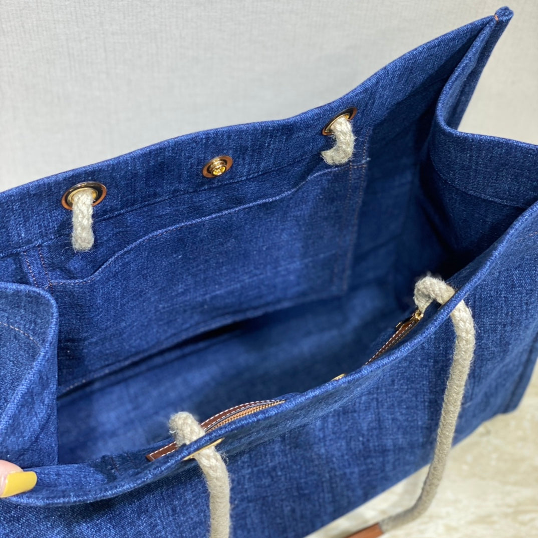 CANVAS TOTE 43 NAVY BLUE DENIM